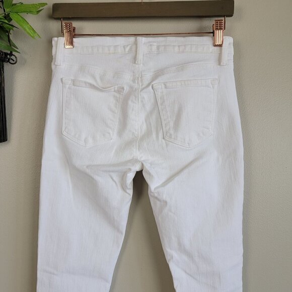 J Brand Cropped White Demented Distressed Skinny Ankle Frayed Mid Rise Jeans 27 - Picture 14 of 16